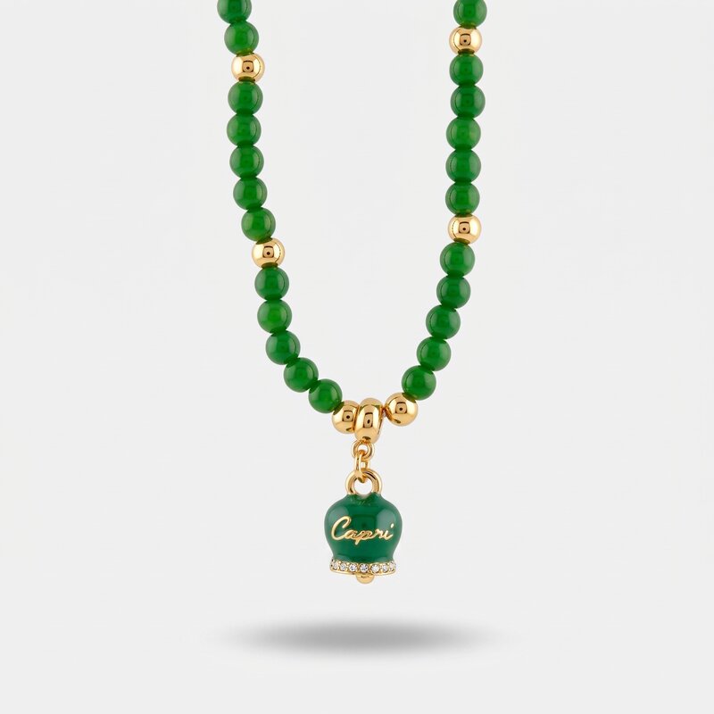 Collana in Metallo Con campanella portafotuna Capri