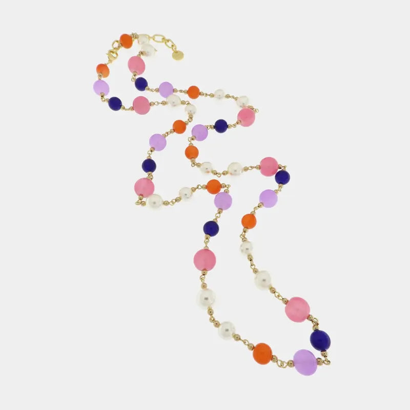 Collana in Metallo con pietre colorate