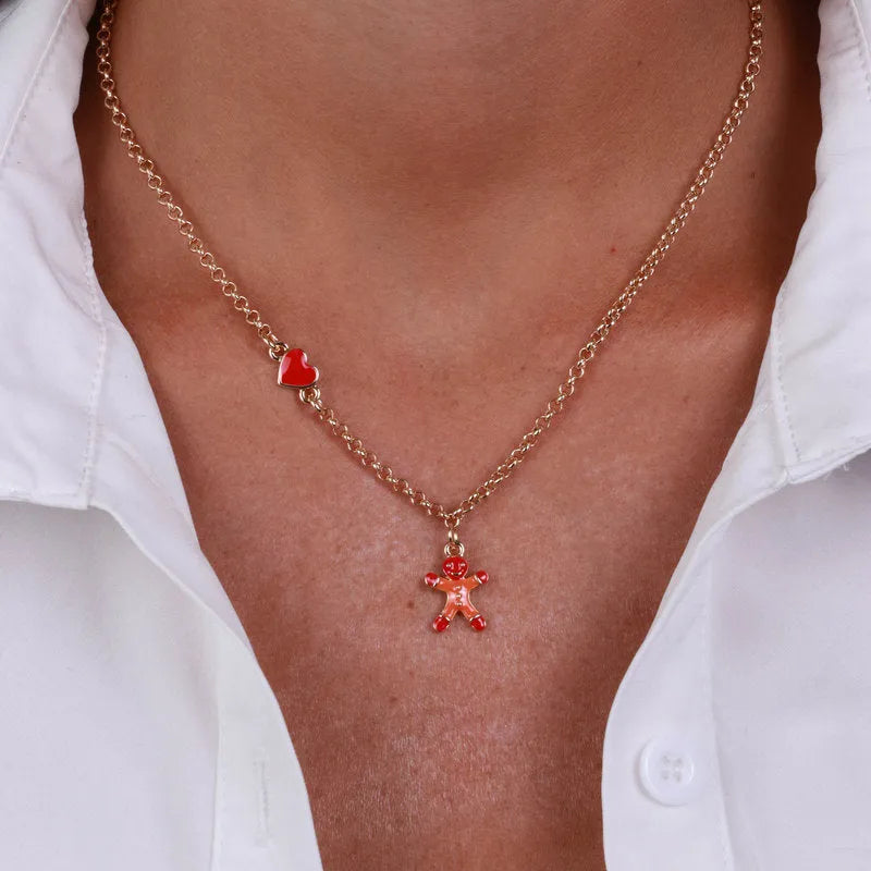 Gingerbread Metal Necklace