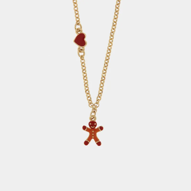Gingerbread Metal Necklace