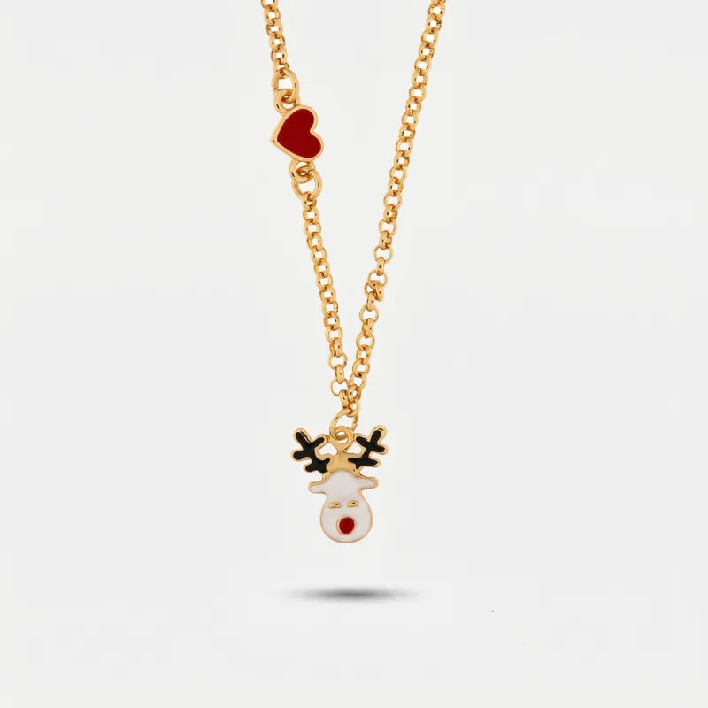 Collana in Metallo renna e cuore