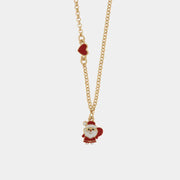 Collana in Metallo Babbo Natale e cuore rosso