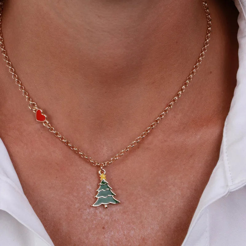 Christmas tree Metal Necklace