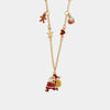 Collana in Metallo Babbo Natale, pan di zenzero e casetta