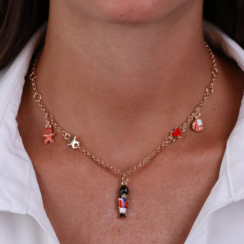 Collana in Metallo schiaccianoci, pan di zenzero e casetta