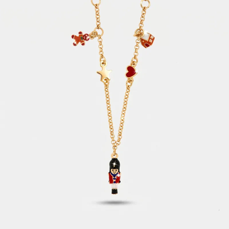 Collana in Metallo schiaccianoci, pan di zenzero e casetta