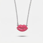Collana in Metallo con bocca fucsia