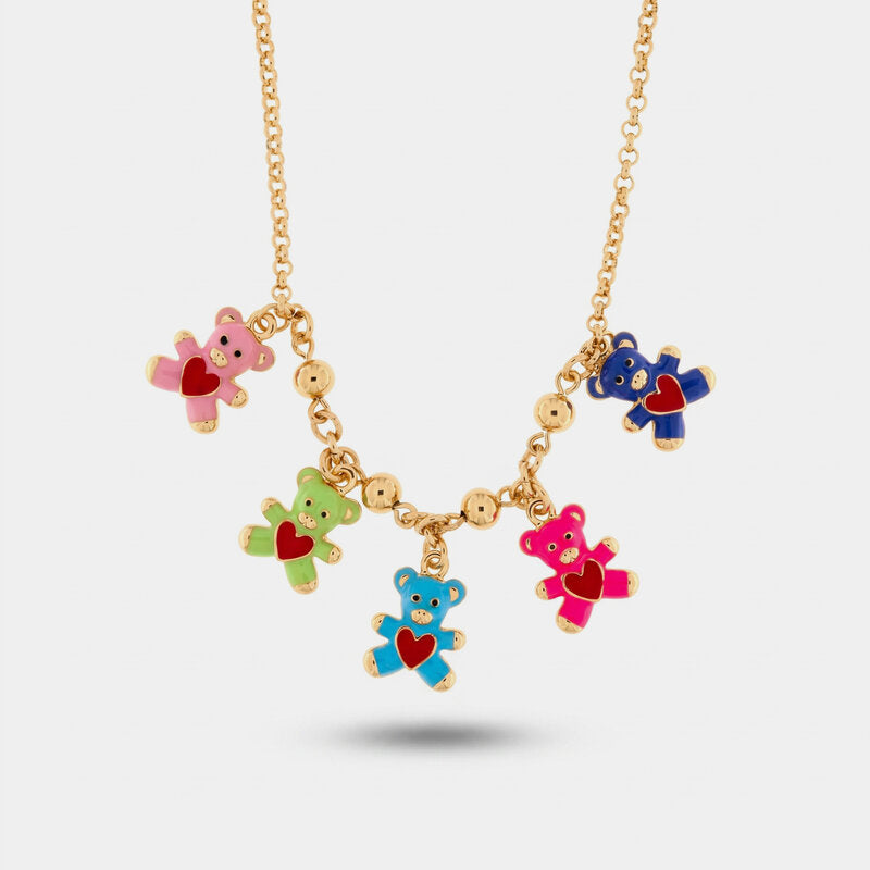 Collana in Metallo con orsetti colorati - BYSIMON gioielli