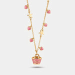 Collana in Metallo con borsa e cuori rosa - BYSIMON gioielli