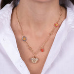 Collana in Metallo con coffa impreziosita da ruota e cactus - BYSIMON gioielli