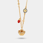 Collana in Metallo con coffa impreziosita da ruota e cactus - BYSIMON gioielli