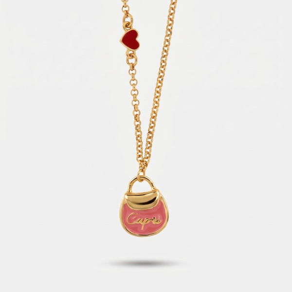 Collana in Metallo con borsa rosa Capri - BYSIMON gioielli