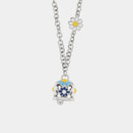 Collana in Metallo campanella con fiori blu - BYSIMON gioielli