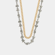Collana in Metallo doppia catena con stelle e cuori