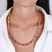 Collana in Metallo con pallini colorati