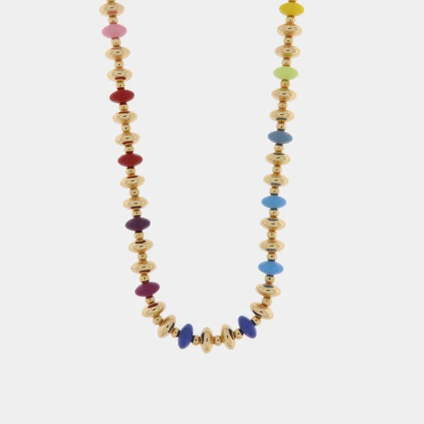 Collana in Metallo con pallini colorati