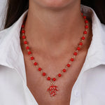 Collana in Metallo con corallo rosso - BYSIMON gioielli