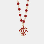 Collana in Metallo con corallo rosso - BYSIMON gioielli