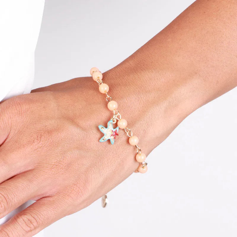 Metal bracelet with starfish
