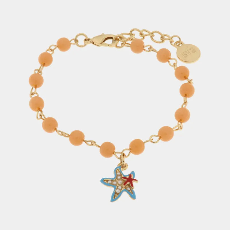 Metal bracelet with starfish