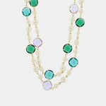 Collana in Metallo con cristalli e perle - BYSIMON gioielli