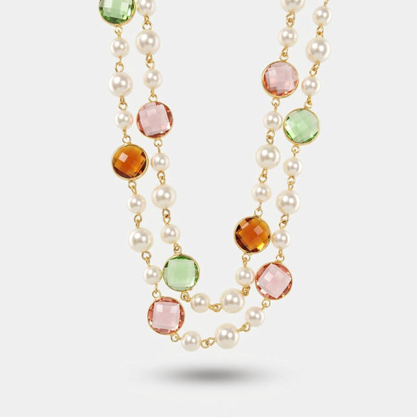 Collana in Metallo con perline e cristalli - BYSIMON gioielli
