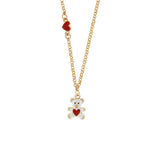 Collana in Metallo con orso bianco e cuore rosso - BYSIMON gioielli