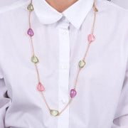 Collana in Metallo con pietre multicolore