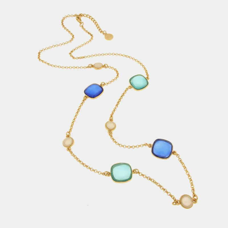 Collana in Metallo con pietre blu