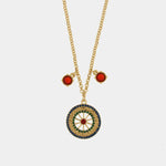 Collana in Metallo con ruota impreziosita da pietre colorati