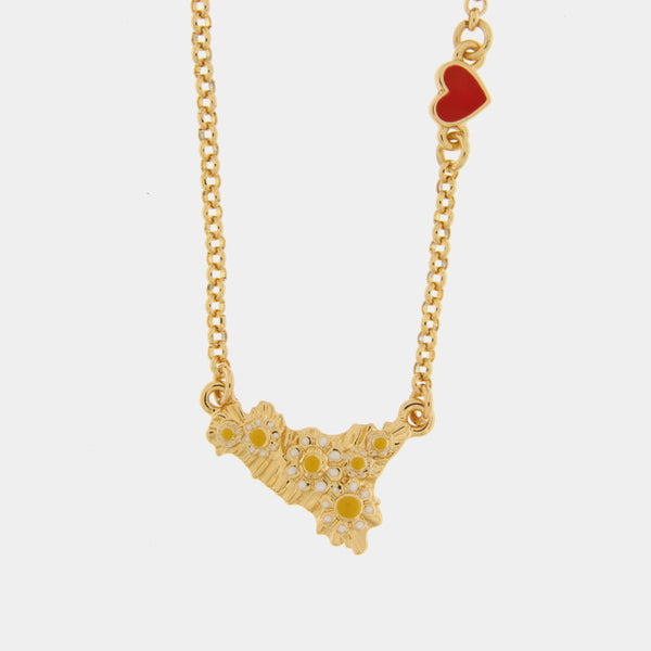 Collana in Metallo con sicilia e margherite - BYSIMON gioielli