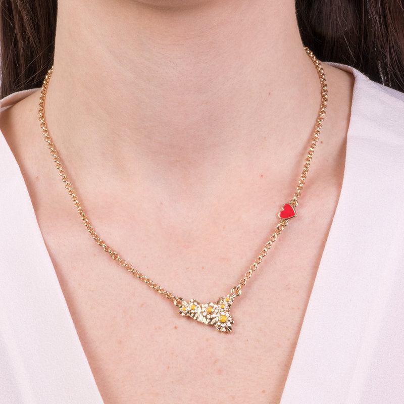Collana in Metallo con sicilia e margherite