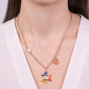 Collana in Metallo con trinacria e ruota carretto