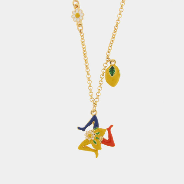 Collana in Metallo con trinacria e limoni - BYSIMON gioielli