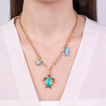 Collana in Metallo con tartaruga verde, pesce e stella marina SICILY - gioiello BySimon