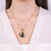 Collana in Metallo con oliva e foglie e piccolo pumo