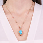 Collana in Metallo con pumo turchese - BYSIMON gioielli