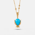 Collana in Metallo con pumo turchese - BYSIMON gioielli