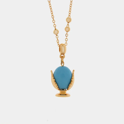 Collana in Metallo con pumo turchese - BYSIMON gioielli
