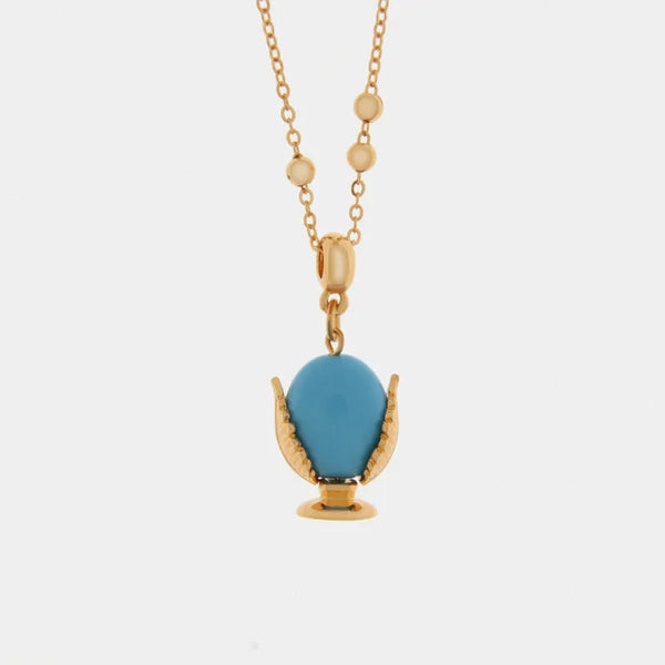 Collana in Metallo con pumo turchese - BYSIMON gioielli