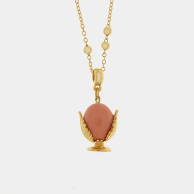 Collana in Metallo con pumo rosa - BYSIMON gioielli