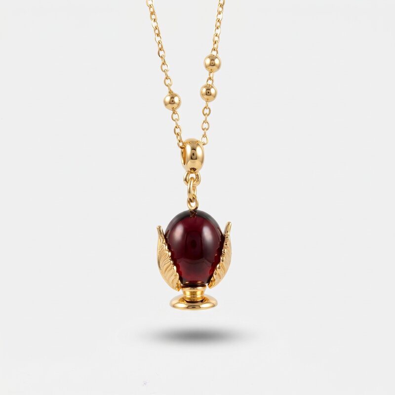 Collana in Metallo con pumo viola - BYSIMON gioielli