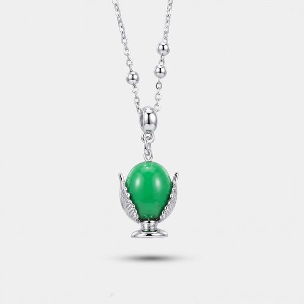 Collana in Metallo con pumo verde acqua - BYSIMON gioielli