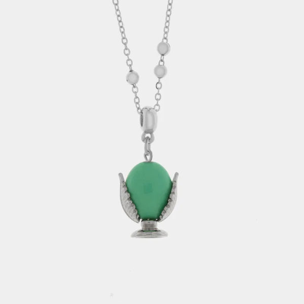 Collana in Metallo con pumo verde acqua - BYSIMON gioielli