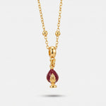 Collana in Metallo con pumo viola - BYSIMON gioielli