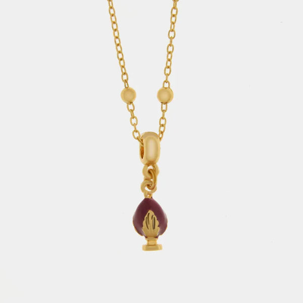 Collana in Metallo con pumo viola - BYSIMON gioielli