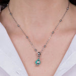 Collana in Metallo con pumo verde acqua - BYSIMON gioielli