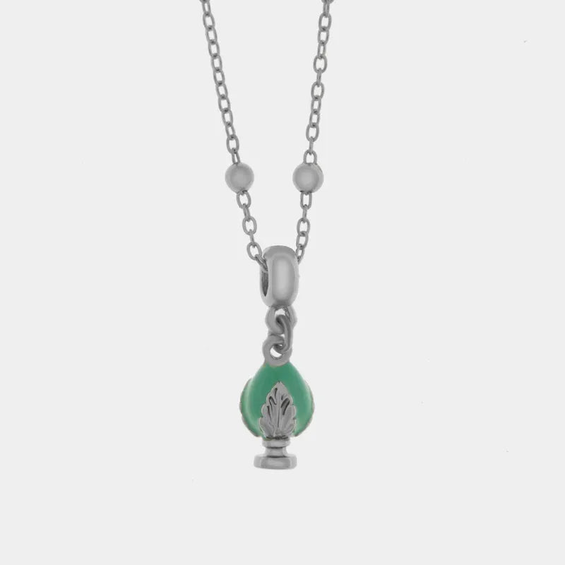 Collana in Metallo con pumo verde acqua - BYSIMON gioielli