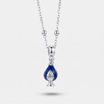 Collana in Metallo con pumo blu - BYSIMON gioielli