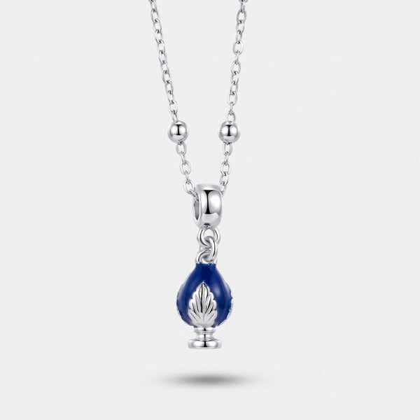 Collana in Metallo con pumo blu - BYSIMON gioielli